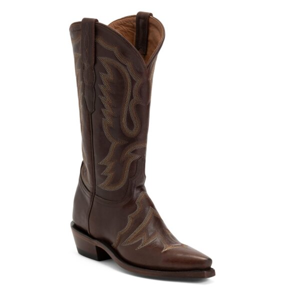 LUCCHESE Brown Made In Mexico Leather Western Boots - Picture 1 of 2